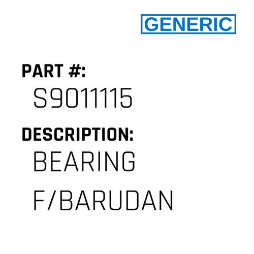 Bearing F/Barudan - Generic #S9011115