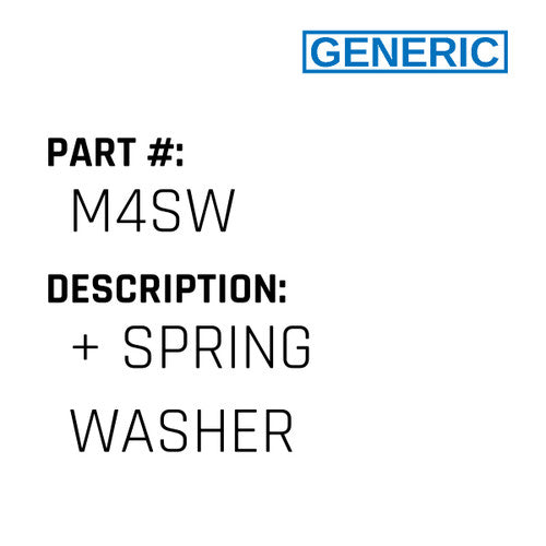 '+ Spring Washer - Generic #M4SW