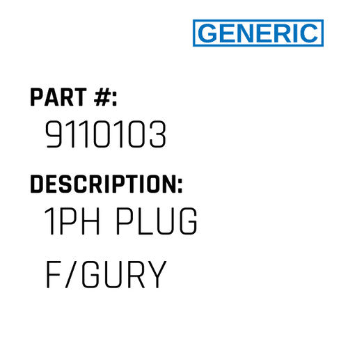 1Ph Plug F/Gury - Generic #9110103