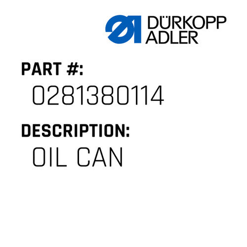 Oil Can - Dürkopp Adler #0281 380114