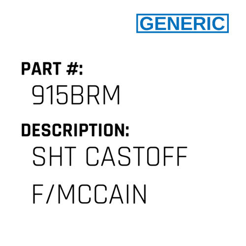 Sht Castoff F/Mccain - Generic #915BRM