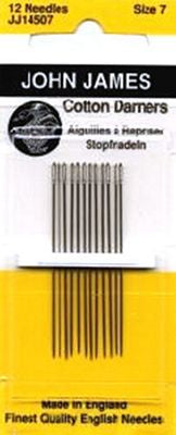 John James Cotton Darners #7 Blister Pack 12/bx