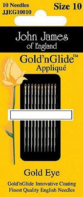 John James Gold''n Glide Applique #10, 12/box
