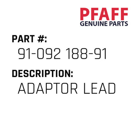 Adaptor Lead - Pfaff #91-092 188-91