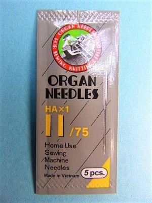 Organ Needles Flat Shank 15x1 Size 11/75 pkg/5
