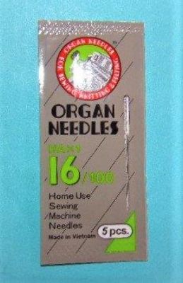 Organ Needles Flat Shank 15x1 Size 16/100 5pk