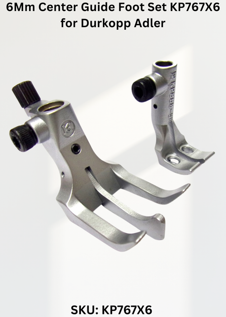 6Mm Center Guide Foot Set KP767X6 for Durkopp Adler 367, 467, 767 Sewing Machines