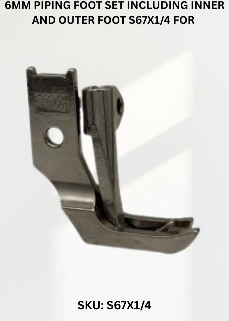 6Mm Piping Foot Set Including Inner And Outer Foot S67X1/4 for Durkopp Adler 67 and Durkopp Adler 167 Sewing Machines