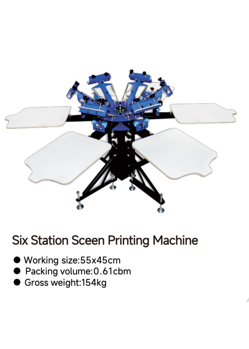 6 Station Screen Printing Machine – Professional Textile Screen Printer