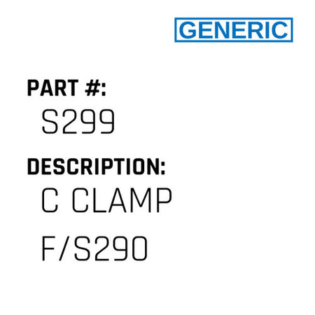 C Clamp F/S290 - Generic #S299