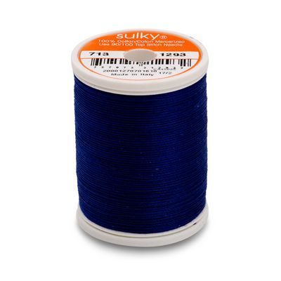 Sulky Cotton Thread 12wt 330yd 3ct Deep Nassau Blue