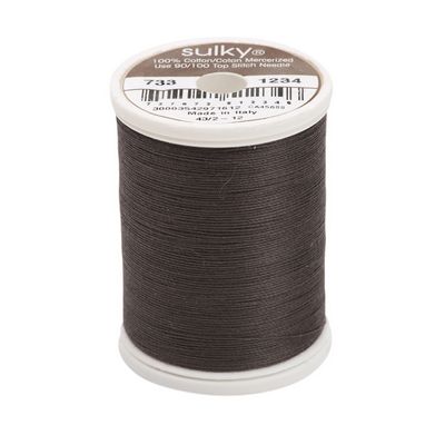 Sulky Cotton Thread 30wt 500yd 3ct Almost Black