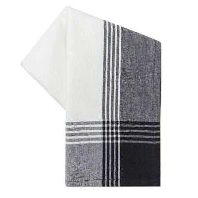 Dunroven House Black Tea Towel McLeod White Background 6/pkg