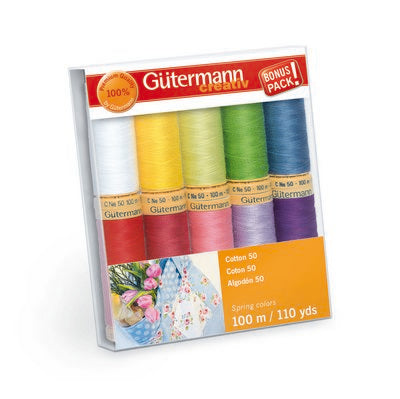 Gutermann Cotton 50 Thread Set Spring Colors 10 spools