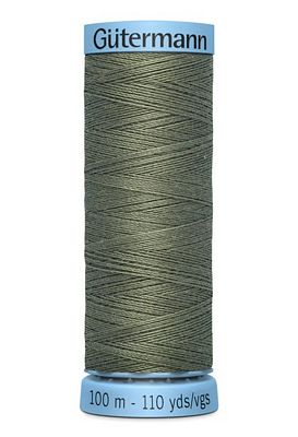 Gutermann Pure Silk Thread 100m 3ct- Army Gray