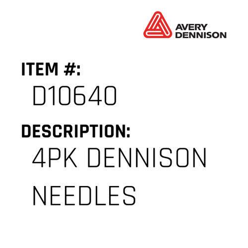 4Pk Dennison Needles - Avery-Dennison #D10640