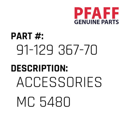 Accessories Mc 5480 - Pfaff #91-129 367-70