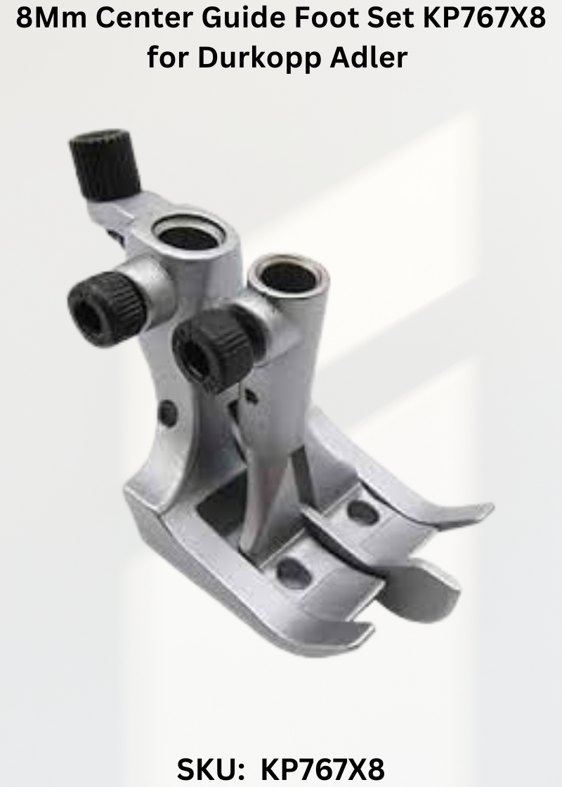8Mm Center Guide Foot Set KP767X8 for Durkopp Adler 367, 467, 767 Sewing Machines