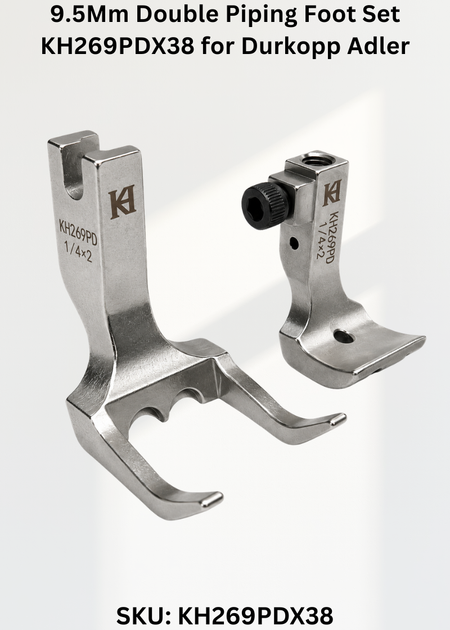 9.5Mm Double Piping Foot Set KH269PDX38 for Durkopp Adler 269 and 267 Sewing Machines