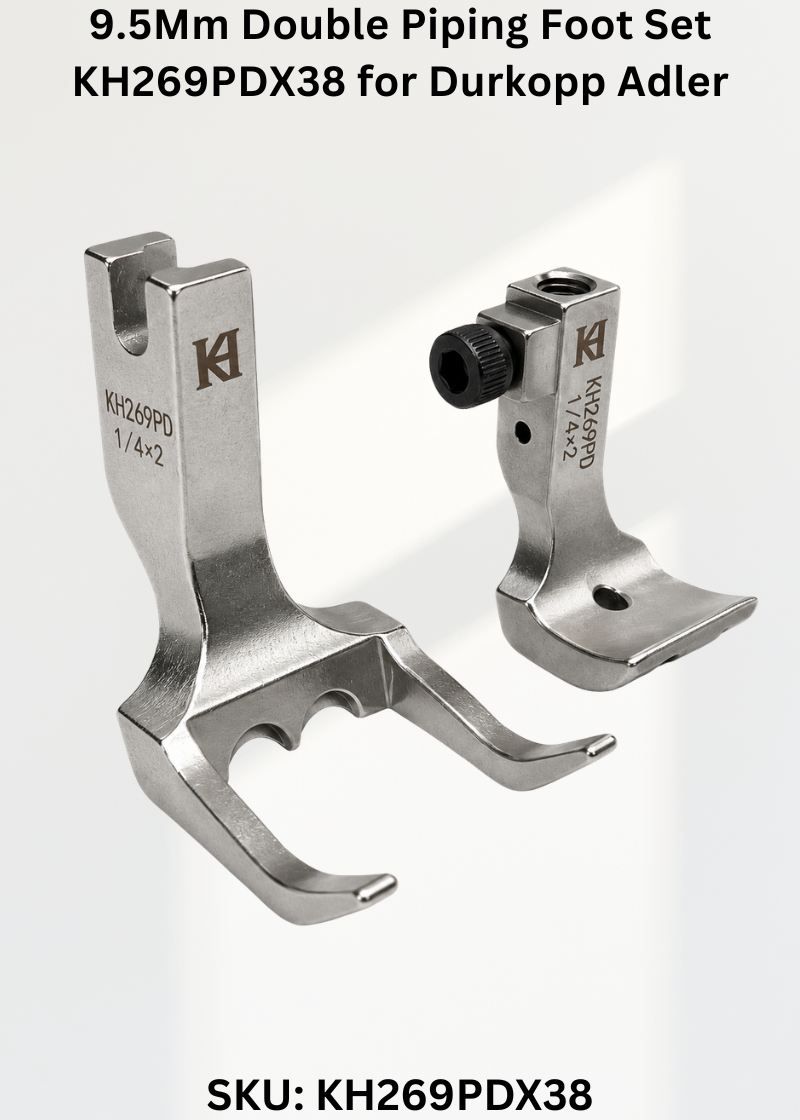 9.5Mm Double Piping Foot Set KH269PDX38 for Durkopp Adler 269 and 267 Sewing Machines