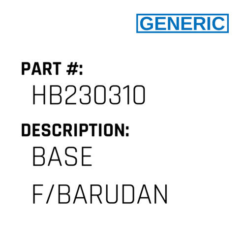 Base F/Barudan - Generic #HB230310