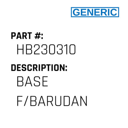Base F/Barudan - Generic #HB230310