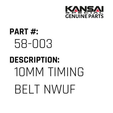 10Mm Timing Belt Nwuf - Kansai Special #58-003