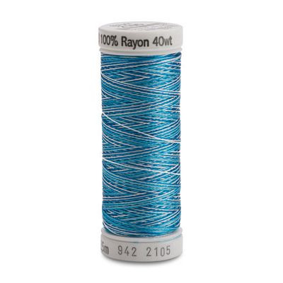 Sulky Rayon Variegated 40wt 250yd 3ct Teal Blues