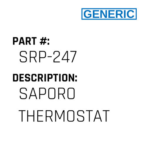 Saporo Thermostat - Generic #SRP-247