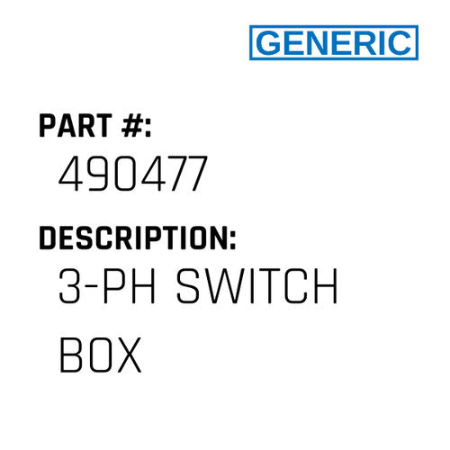 3-Ph Switch Box - Generic #490477