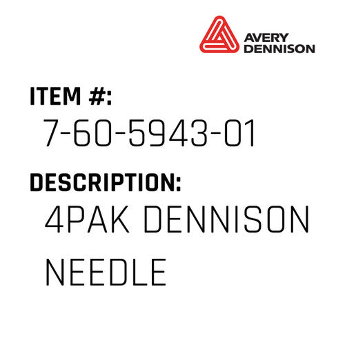 4Pak Dennison Needle - Avery-Dennison #7-60-5943-01