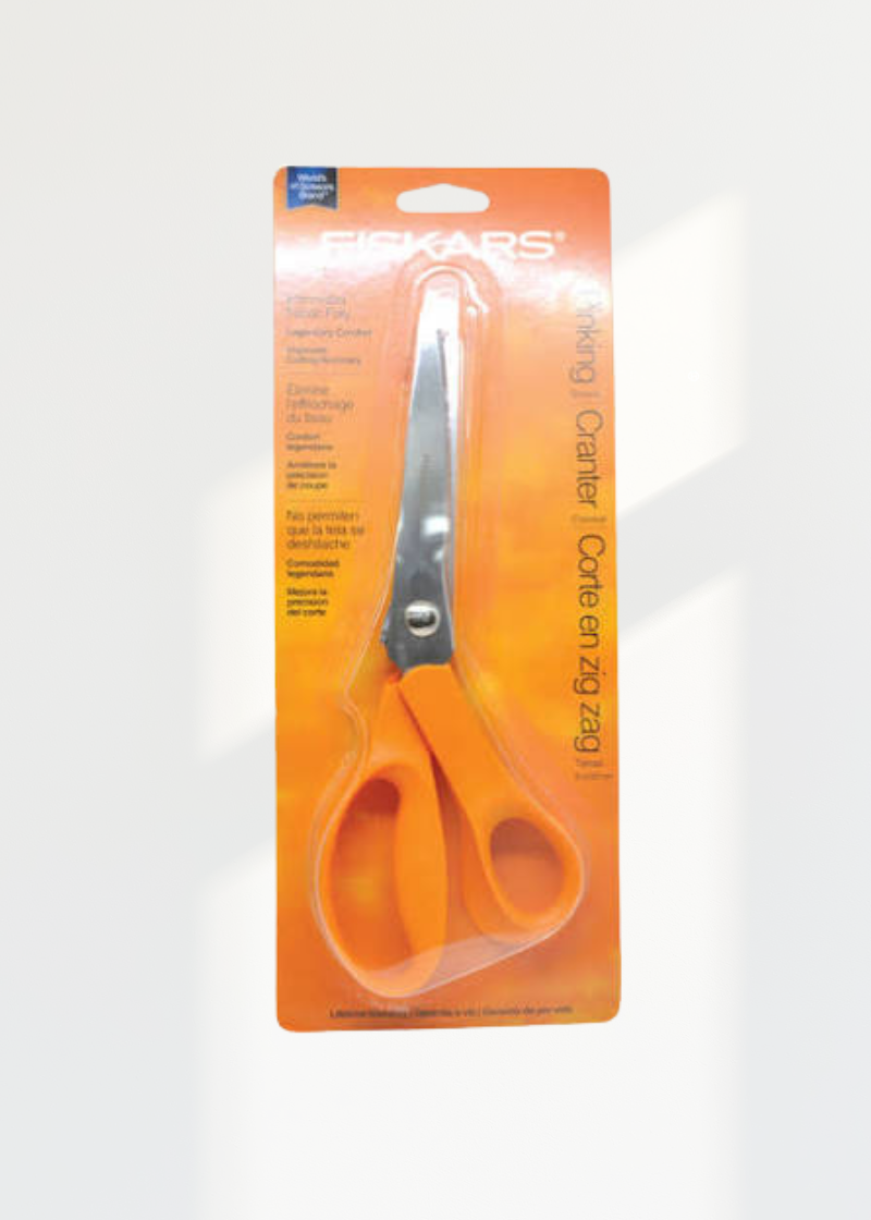9" Pinking Scissors 9445 — Fiskars, Left/Right Orange Handle
