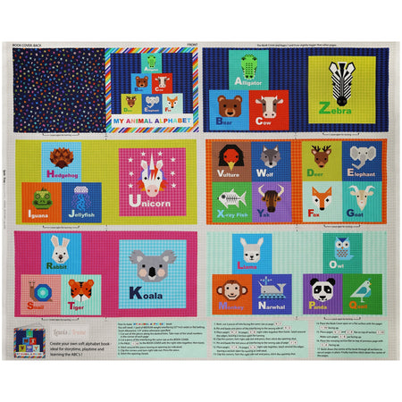 Animal Alphabet Fabric Collection - My Animal Alphabet Book Panel