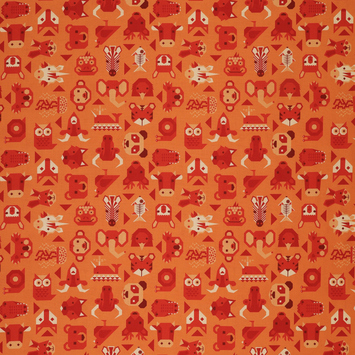 Animal Alphabet Fabric Collection - Animals Orange
