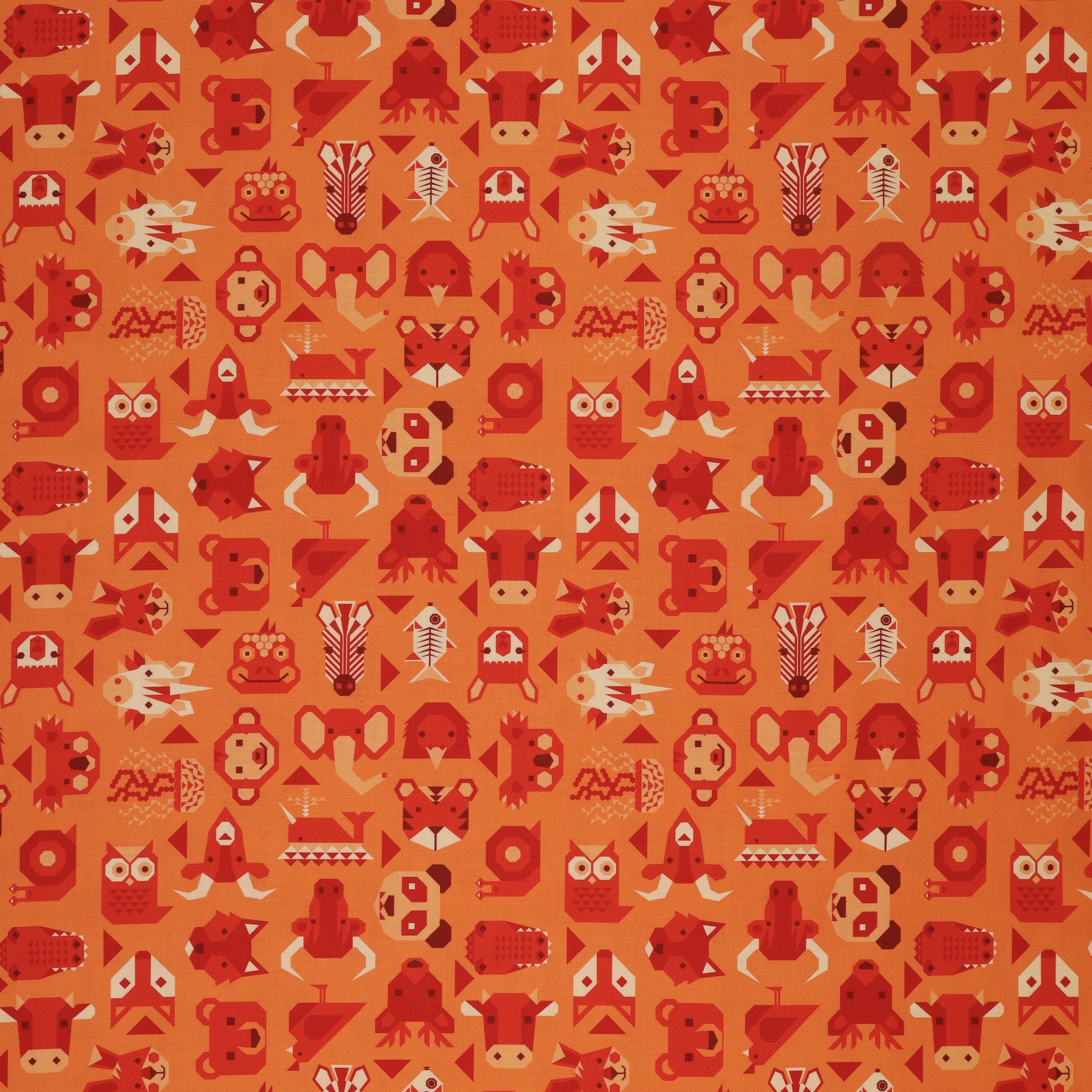 Animal Alphabet Fabric Collection - Animals Orange