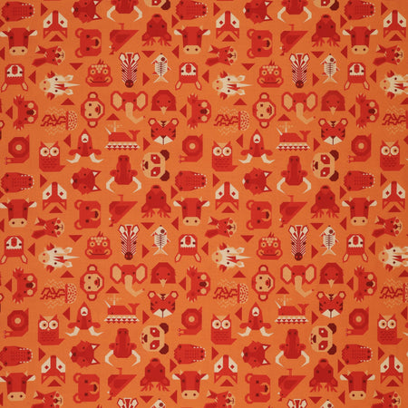 Animal Alphabet Fabric Collection - Animals Orange