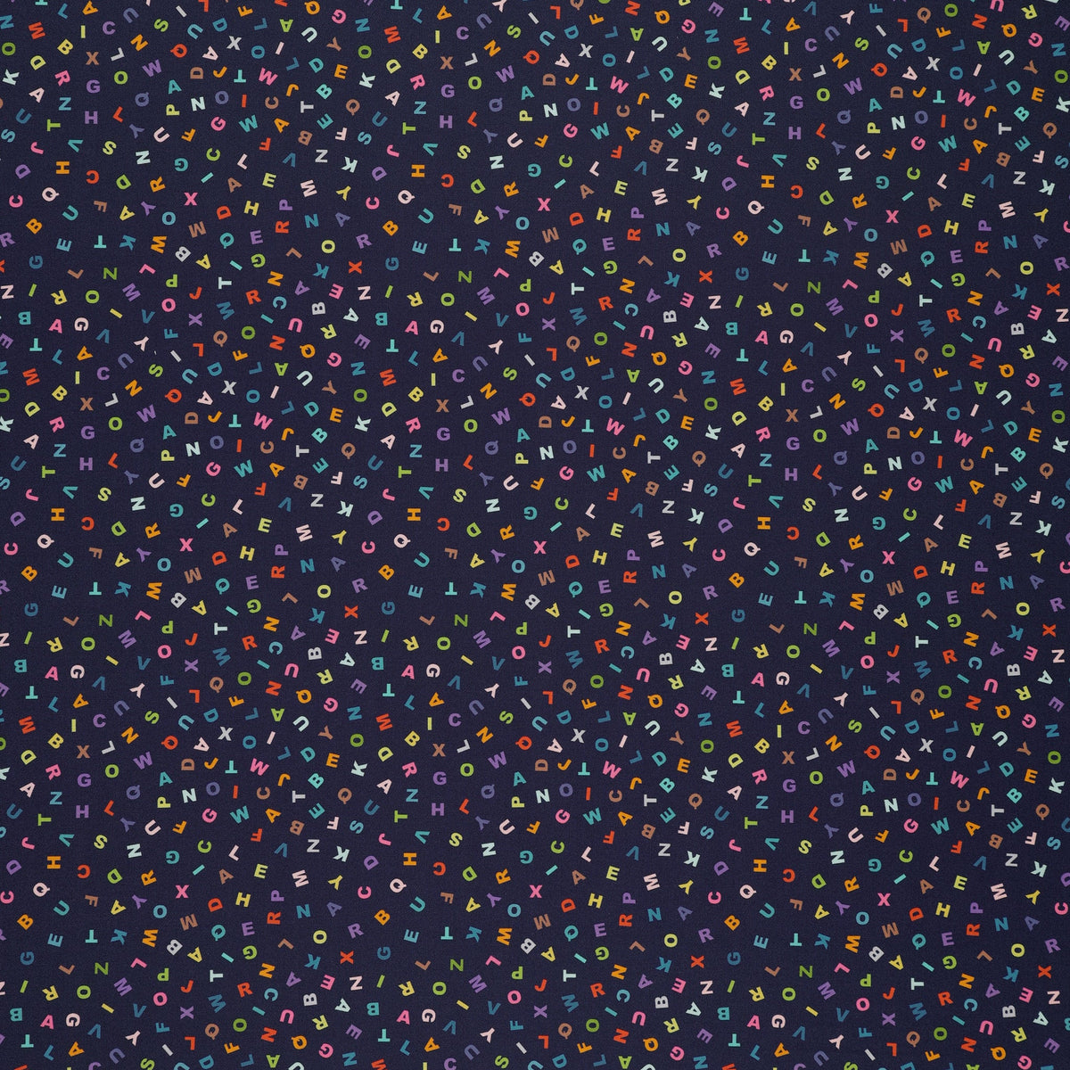 Animal Alphabet Fabric Collection - Letters Dark Blue