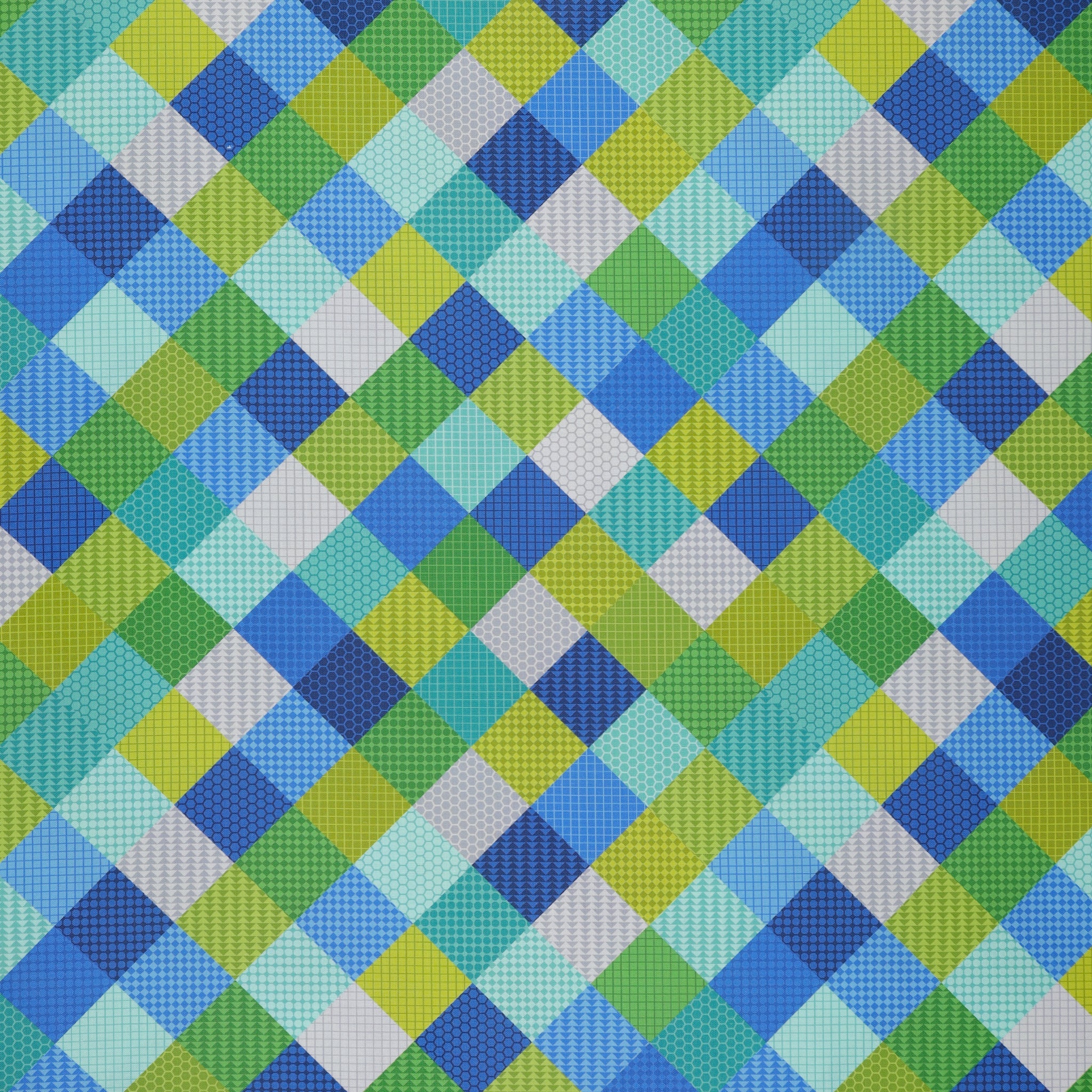 Animal Alphabet Fabric Collection - Patchwork Blues