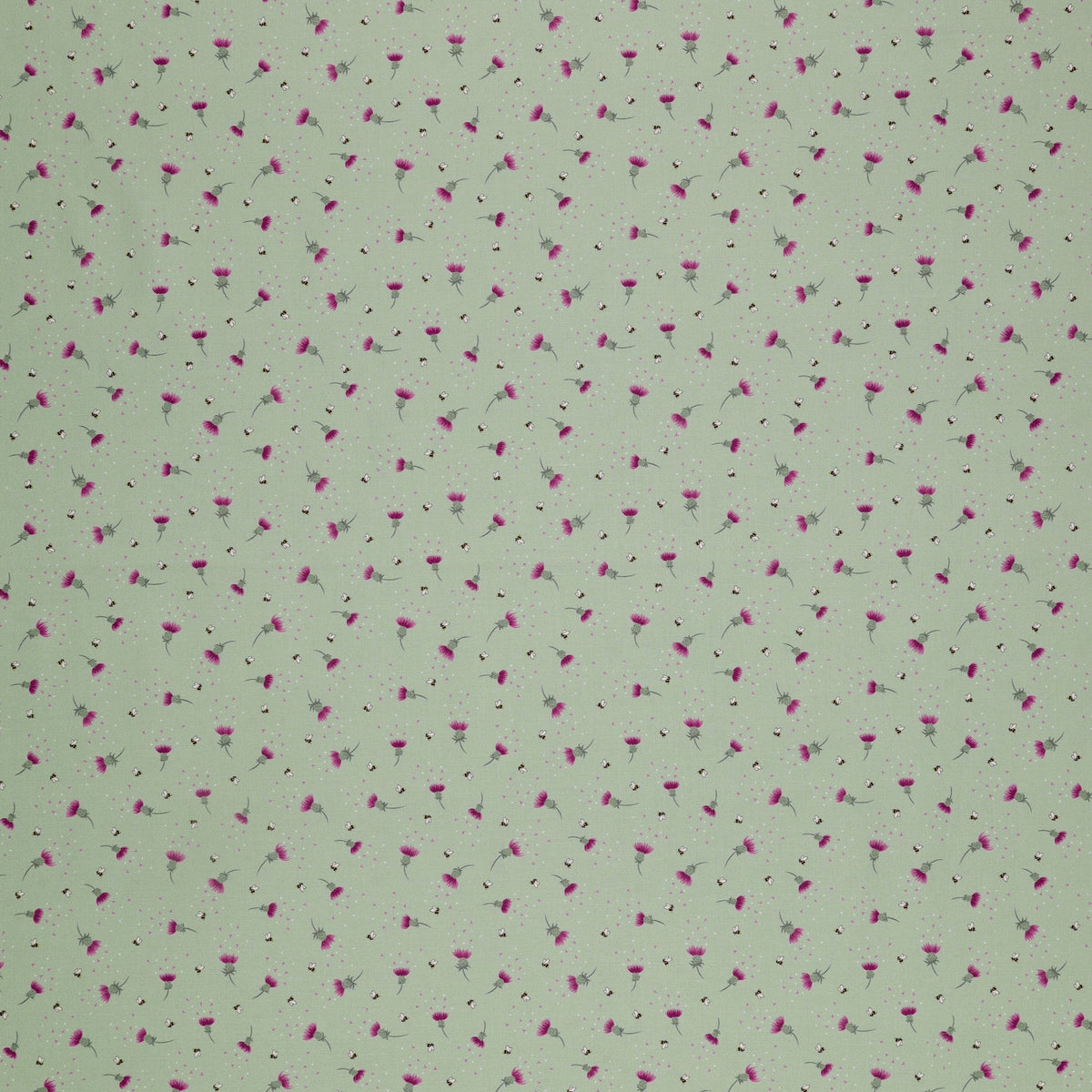 A Celtic Summer Fabric Collection - Bee Thistle Sage Green
