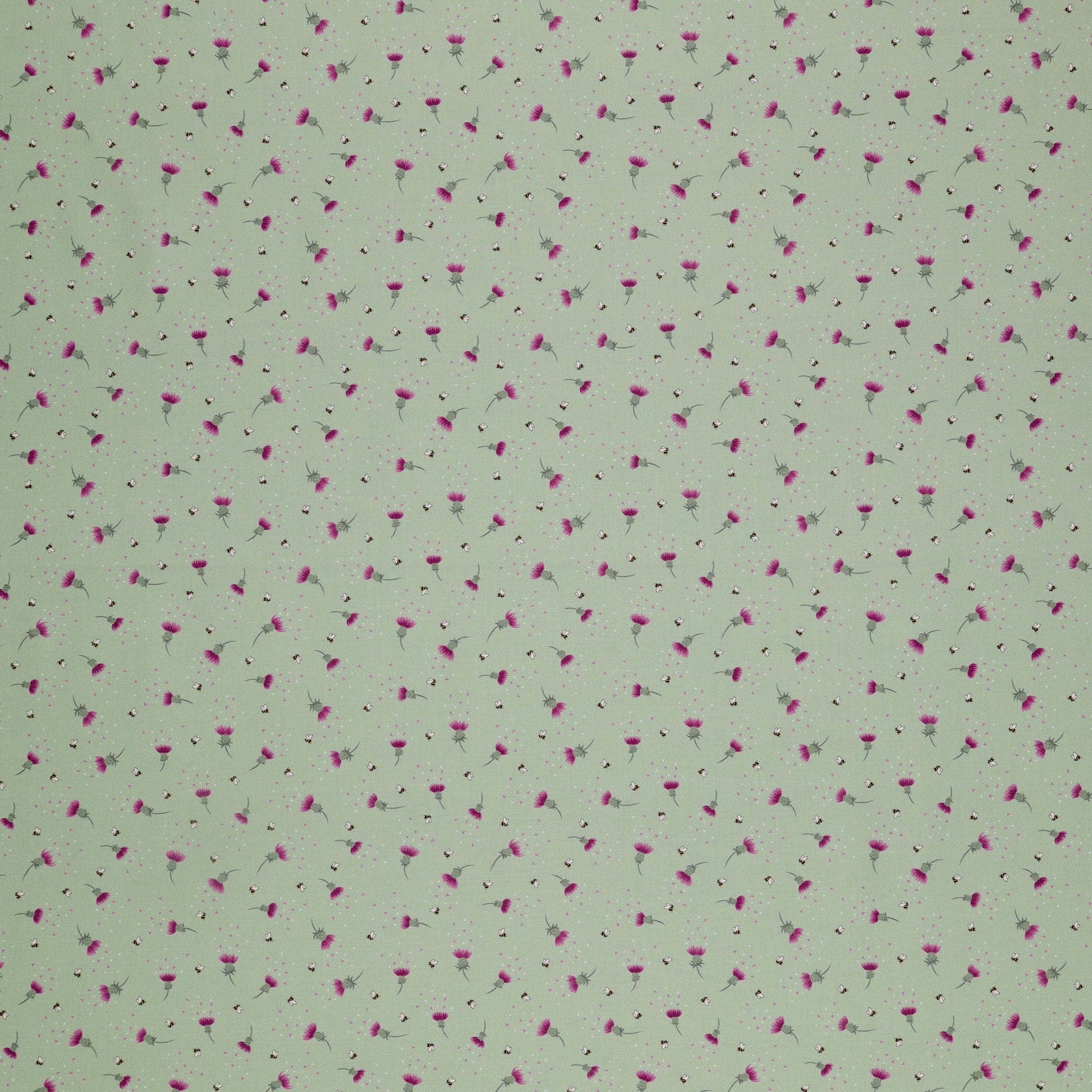 A Celtic Summer Fabric Collection - Bee Thistle Sage Green