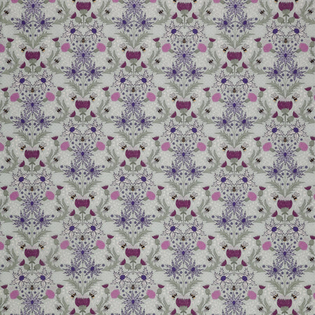 A Celtic Summer Fabric Collection - Mirrored Thistle and Bee Duck Egg