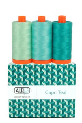 Aurifil Color Builder Capri Teal 3pc.