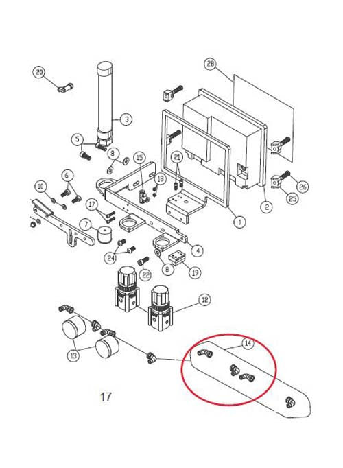 M5-4 Special Air Connector For KM 921, KM 921 AR Agm Special Automatic Straight/Curved Waistband Machines - Empenzo Automated Sewing Systems