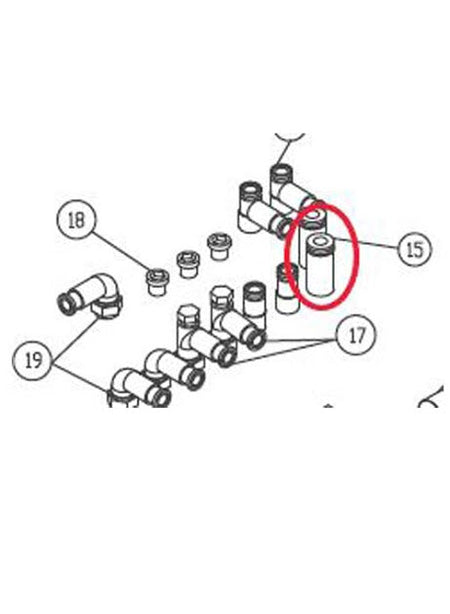 Straight Female Connector For KM 921, KM 921 AR Agm Special Automatic Straight/Curved Waistband Machines - Empenzo Automated Sewing Systems