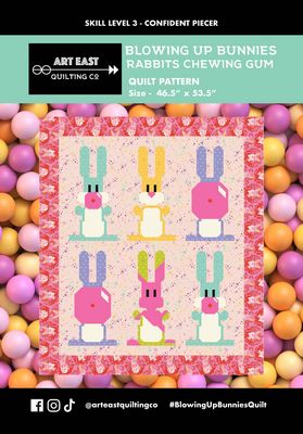 Art East Quilting Co Blowing Up Bunnies - Rabbits Chewing Gum Pattern