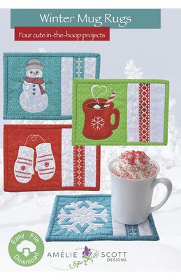 Amelie Scott Designs Winter Mug Rugs ME CD