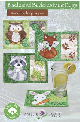 Amelie Scott Designs Backyard Buddies Mug Rugs ME