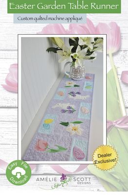 Amelie Scott Designs Easter Garden Runner Ith Machine Embriodery