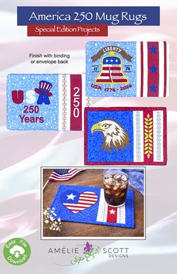 Amelie Scott Designs America 250 Mug Rugs