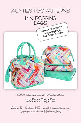 Aunties Two Patterns Mini Poppins Bags Pattern
